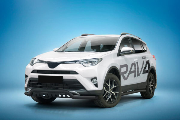 Frontschutzbügel tief mit Blech in Schwarz passend für Toyota RAV4 Bj. 2015-2018