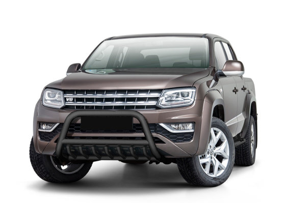 Frontschutzbügel tief mit Grill in Schwarz passend für VW Amarok Bj. ab 2016