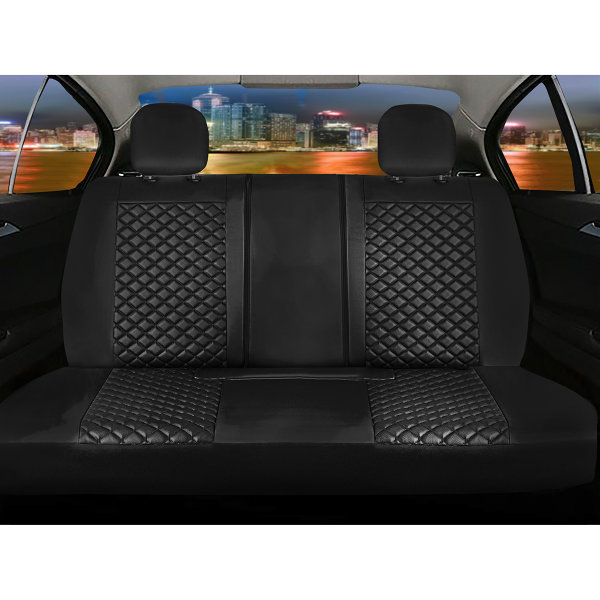 Sitzbezüge passend für Audi A1 ab Bj. 2011 in Schwarz Set New York