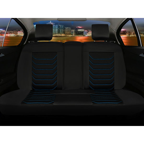Sitzbezüge passend für Audi A1 ab Bj. 2011 in Schwarz/Blau Set Dubai