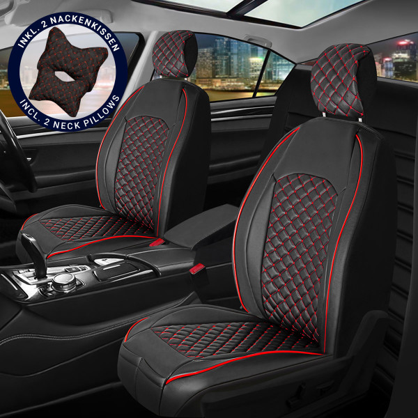 Sitzbezüge passend für Audi A1 ab Bj. 2011 in Schwarz/Rot Set New York