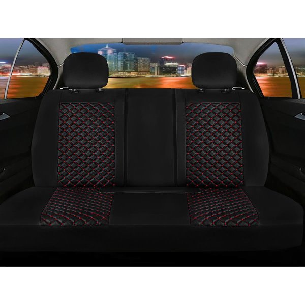 Sitzbezüge passend für Audi Q5 ab 2008 in Schwarz/Rot Set New York