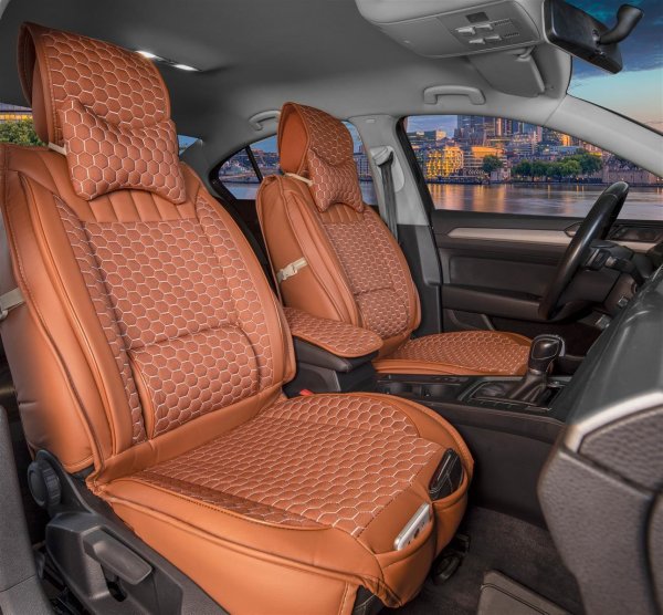 Sitzbezüge passend für Audi Q7 ab Bj. 2005 2er Set Wabendesign