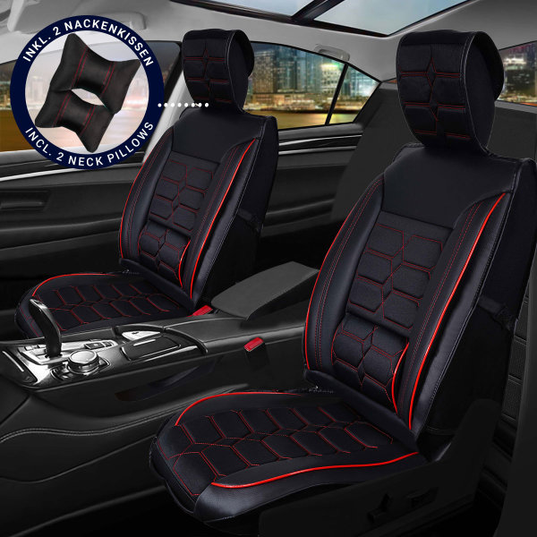 Sitzbezüge passend für BMW 6er Gran Turismo Set Boston in Schwarz/Rot