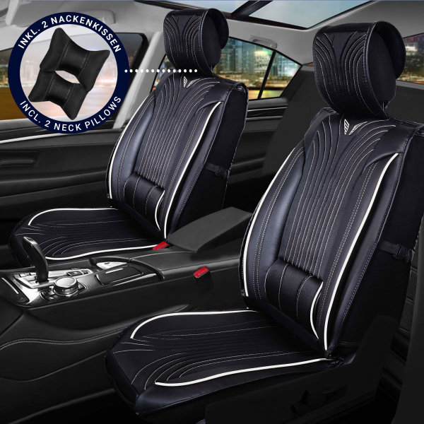 Sitzbezüge passend für BMW 6er Gran Turismo Set Boston in Schwarz/Weiß