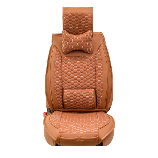 Sitzbezüge passend für Citroen C-Crosser ab 2007-2013 in Zimt 2er Set Wabendesign
