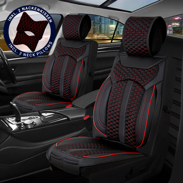 Sitzbezüge passend für Citroen C3 Picasso ab 2009-2017 in Schwarz/Rot Set Bangkok