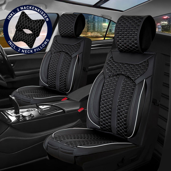 Sitzbezüge passend für Citroen C3 Picasso ab 2009-2017 in Schwarz/Weiß Set Bangkok