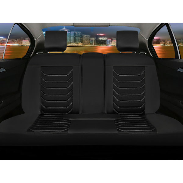 Sitzbezüge passend für Citroen C3 Picasso ab 2009-2017 in Schwarz/Weiß Set Dubai