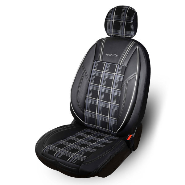 Sitzbezüge passend für Daihatsu Terios Set SporTTo in Schwarz/Weiß
