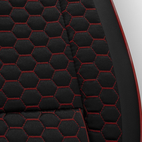 Sitzbezüge passend für Honda HR-V ab 2015 in Schwarz/Rot 2er Set Wabendesign