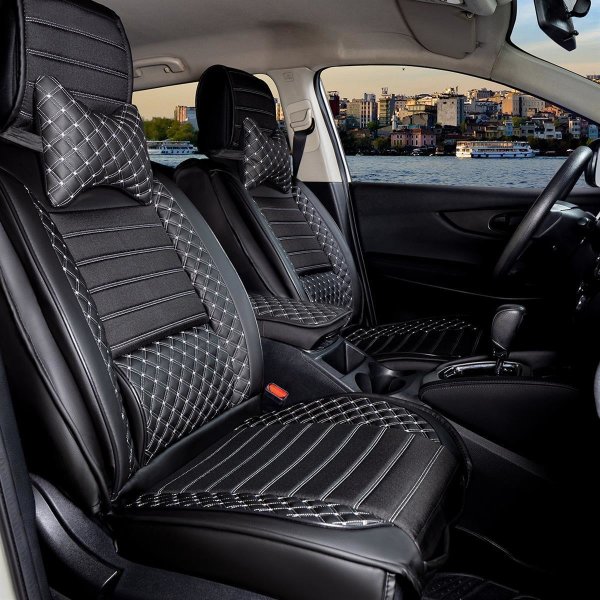 Sitzbezüge passend für Hyundai i30 ab Bj. 2007 in Schwarz/Weiß Set Paris