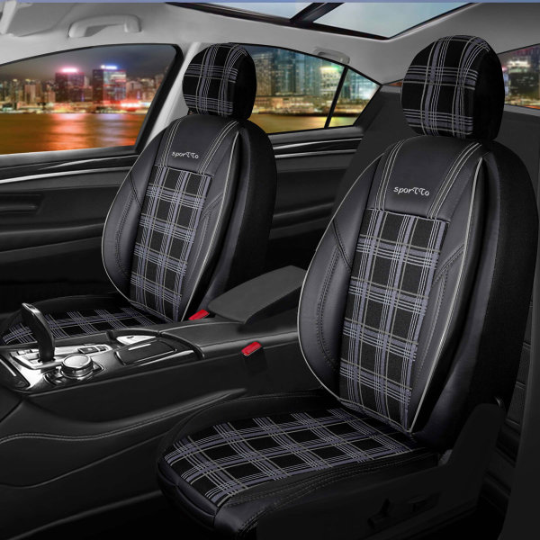 Sitzbezüge passend für Hyundai Veloster Set SporTTo in Schwarz/Weiß