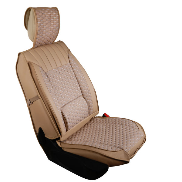 Sitzbezüge passend für Jaguar XE ab Bj. 2015 in Beige 2er Set Wabendesign