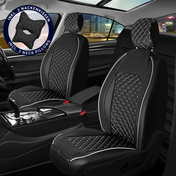 Sitzbezüge passend für Jaguar XE ab Bj. 2015 in Schwarz/Weiß Set New York