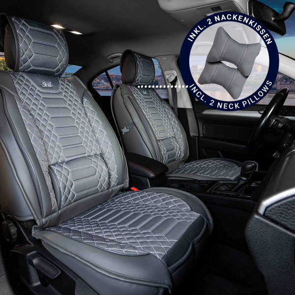 Sitzbezüge passend für Land Rover Range Rover Evoque ab 2011 in Dunkelgrau 2er Set Karomix