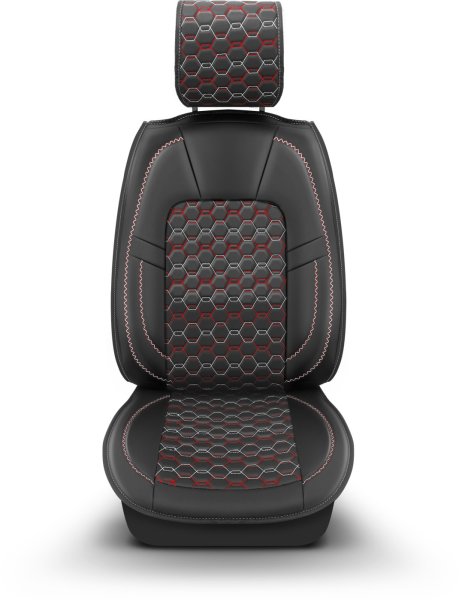 Sitzbezüge passend für Lexus RC ab Bj. 2014 in Schwarz/Rot 2er Set Barcelona