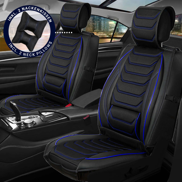 Sitzbezüge passend für Mazda 2 ab Bj. 2003 in Schwarz/Blau Set Dubai