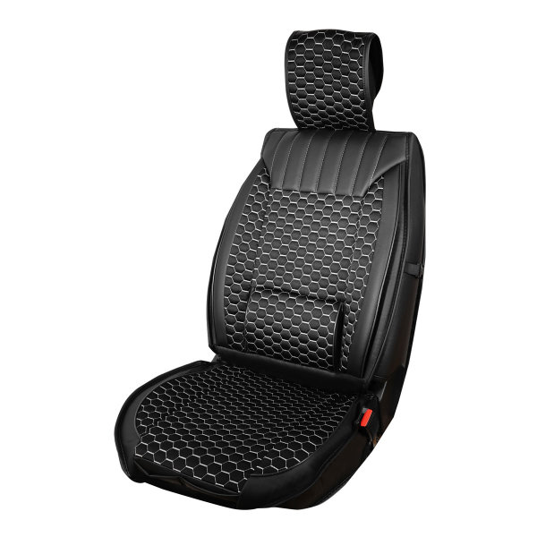 Sitzbezüge passend für Mazda 2 ab Bj. 2003 in Schwarz/Weiß 2er Set Wabendesign