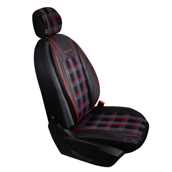 Sitzbezüge passend für Mazda 5 Set SporTTo in Schwarz/Rot