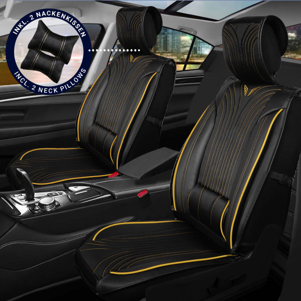 Sitzbezüge passend für Mini Countryman Set Boston in Schwarz/Gelb