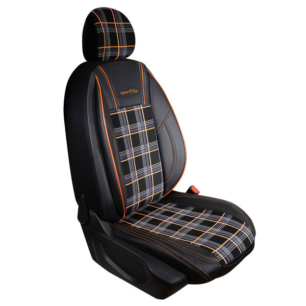 Sitzbezüge passend für Nissan Note Set SporTTo in Schwarz/Zimt