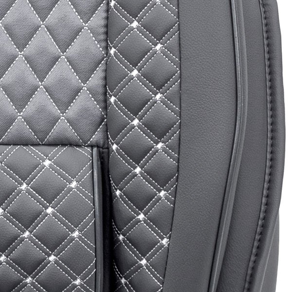 Sitzbezüge passend für Peugeot 207 CC Bj. 2010-2012 in Grau 2er Set Karodesign