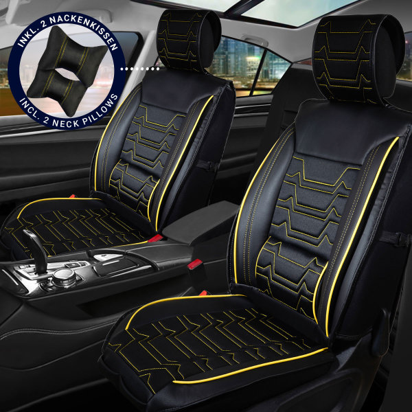 Sitzbezüge passend für Peugeot 207 Set Nashville in Schwarz/Gelb
