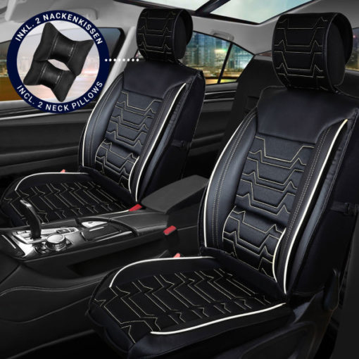 Sitzbezüge passend für Saab 9-5 Set Nashville in Schwarz/Weiß