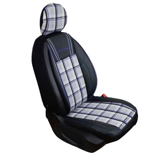 Sitzbezüge passend für Saab 9-5 Set SporTTo in Grau/Blau