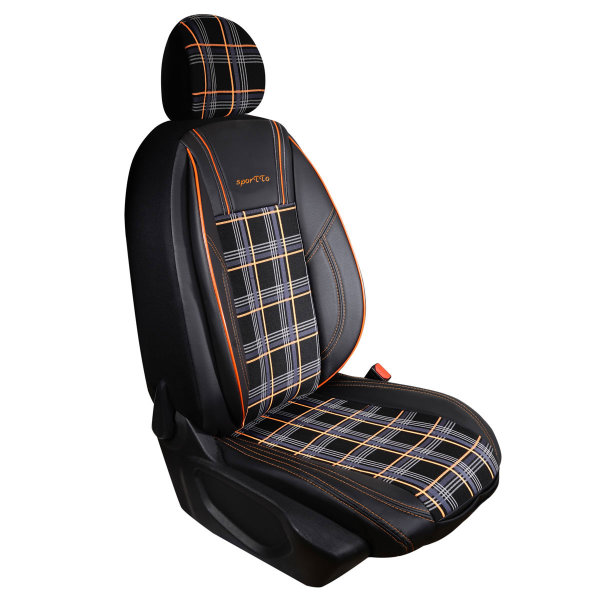 Sitzbezüge passend für Saab 9-5 Set SporTTo in Schwarz/Zimt