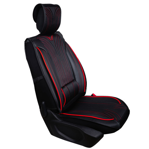 Sitzbezüge passend für Seat Leon Set Boston in Schwarz/Rot