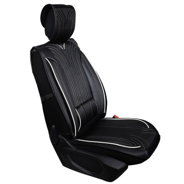 Sitzbezüge passend für Seat Leon Set Boston in Schwarz/Weiß