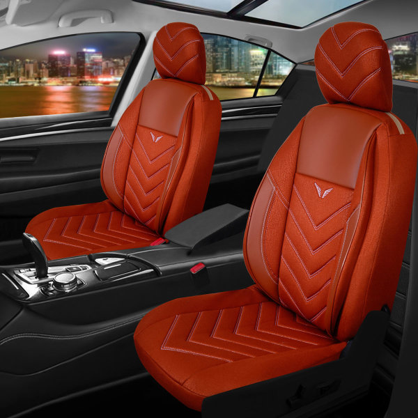 Sitzbezüge passend für Seat Leon ab Bj. 2005 Set Los Angeles in Zimt