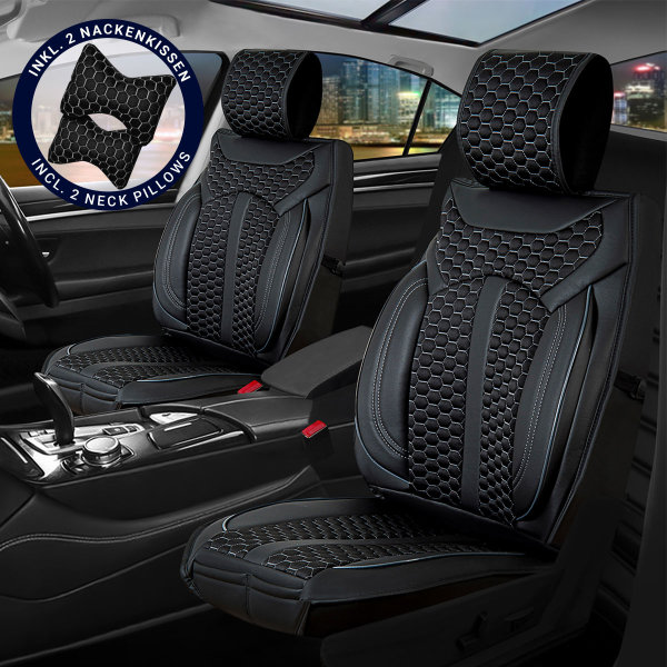 Sitzbezüge passend für Seat Leon ab Bj. 2005 in Schwarz Set Bangkok