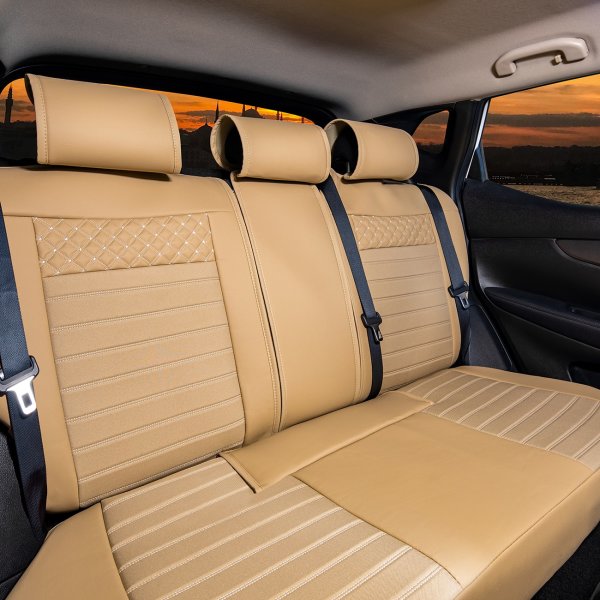 Sitzbezüge passend für Skoda Karoq ab 2017 in Beige Set Paris