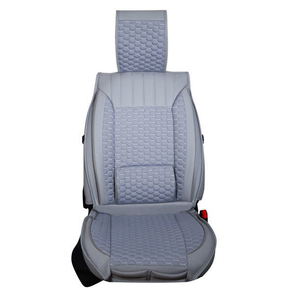 Sitzbezüge passend für VW EOS Bj. 2006-2015 in Grau 2er Set Wabendesign