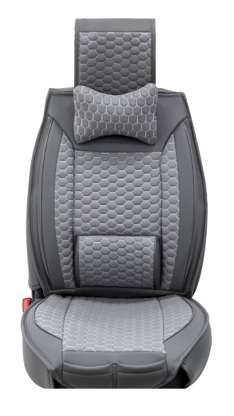Sitzbezüge passend für VW Golf Plus ab Bj. 2004 in Dunkelgrau 2er Set Wabendesign