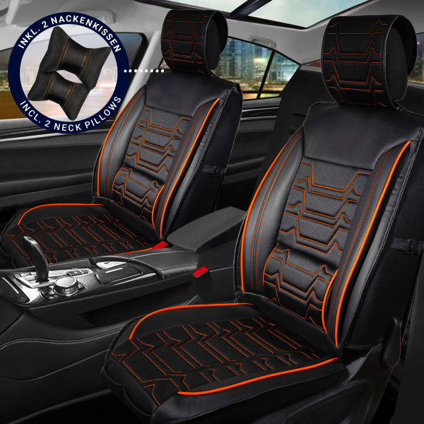 Sitzbezüge passend für Volvo S60 Set Nashville in Schwarz/Orange