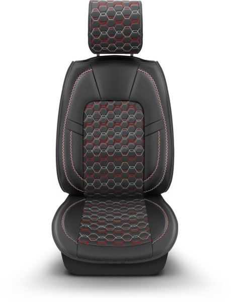 Sitzbezüge passend für Volvo S90 ab Bj. 2016 in Schwarz/Rot 2er Set Barcelona