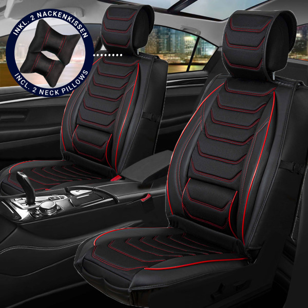Sitzbezüge passend für Volvo S90 ab Bj. 2016 in Schwarz/Rot Set Dubai