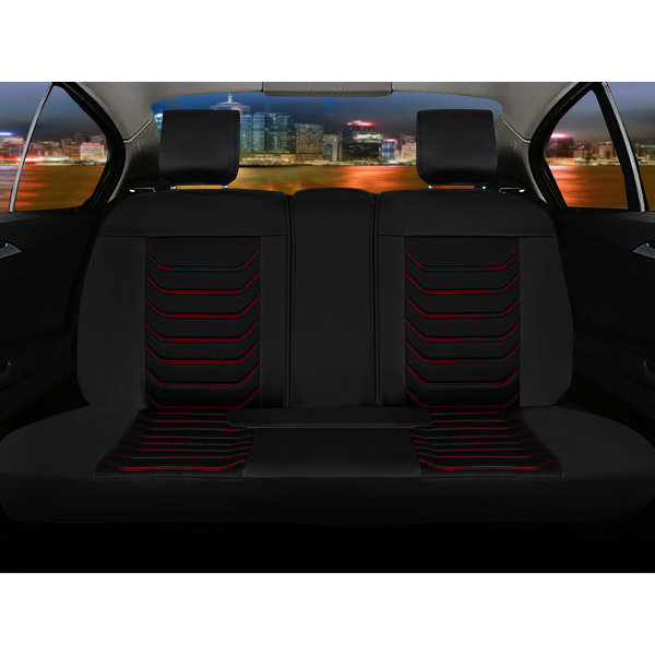 Sitzbezüge passend für Volvo S90 ab Bj. 2016 in Schwarz/Rot Set Dubai