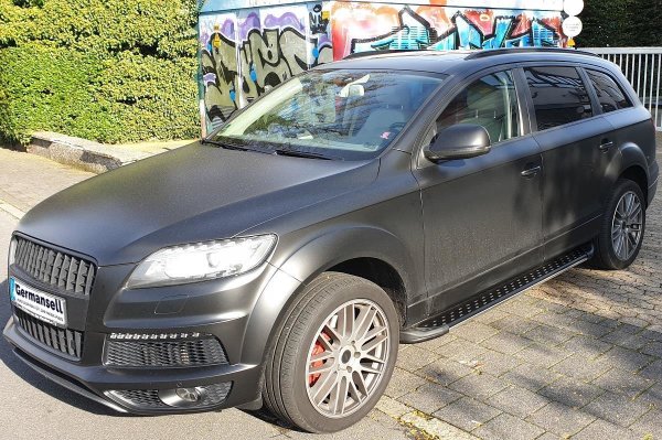 Trittbretter passend für Audi Q7 ab 2015 Olympus Schwarz mit TÜV