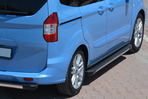 Trittbretter passend für Ford Courier ab 2014 Truva mit TÜV Schwarz