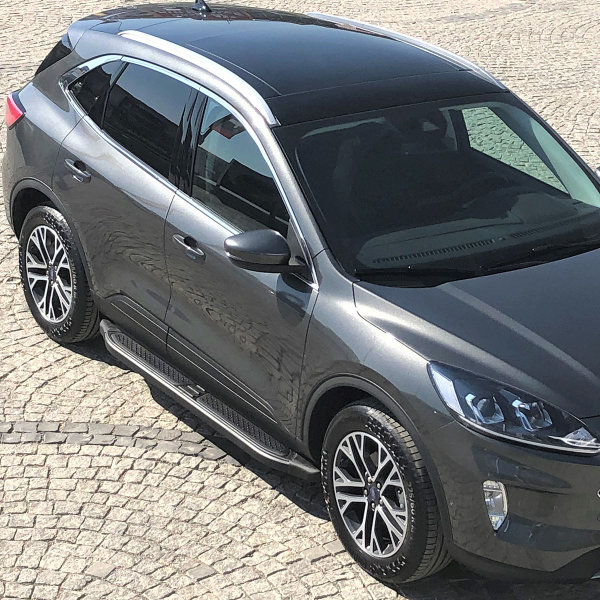 Trittbretter passend für Ford Kuga ab Bj. 2020 Ares Schwarz mit TÜV