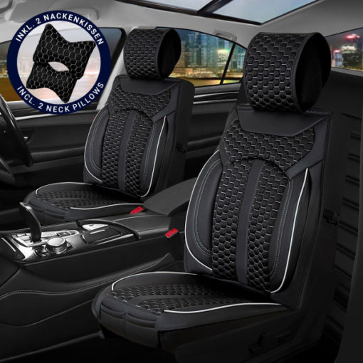 Sitzbezüge passend für Skoda Octavia ab 2012 in Schwarz/Weiß Set Bangkok