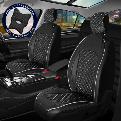 Sitzbezüge passend für Citroen C3 Picasso ab 2009-2017 in Schwarz/Weiß Set New York